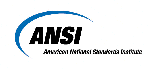 A picture of the american national standards institute logo.